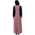 Dual colored front open abaya- Puce Pink-Black Dual colored front open abaya- Puce Pink-Black